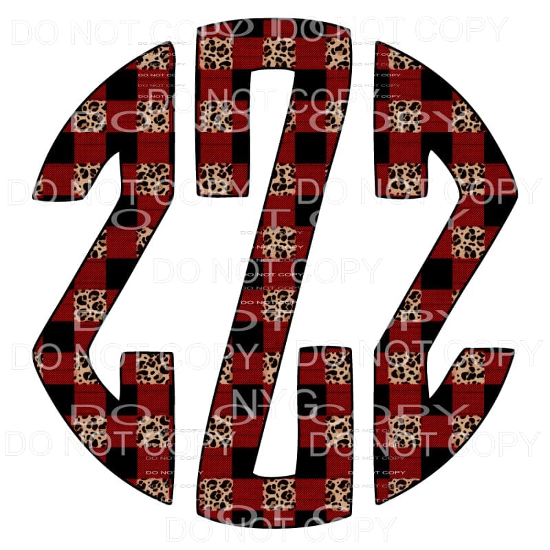 Plaid Leopard monogram letters put letters in notes please 