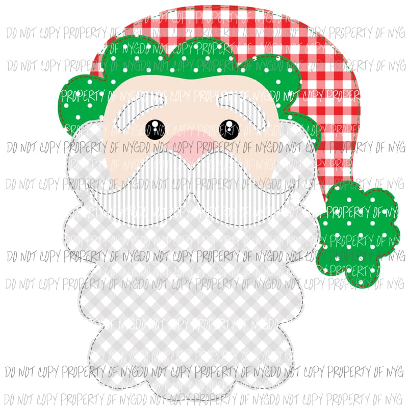 plaid santa Sublimation transfers Heat Transfer