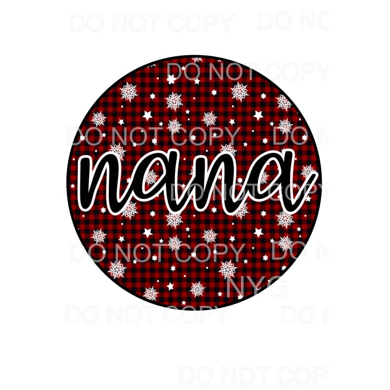 Plaid snowflake circle Mama - Mimi - Mom - Nana other names 