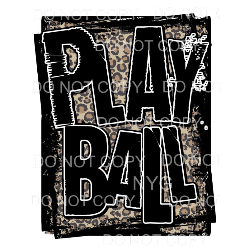 Play Ball Brown Leopard Double Framed Sublimation transfers 