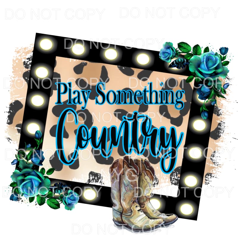 Play Something Country Boots Leopard Marquee Frame 