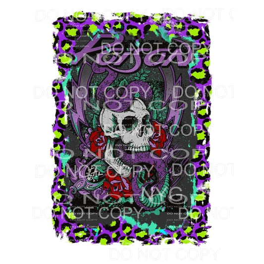 Poison bright yellow purple leopard frame Sublimation 