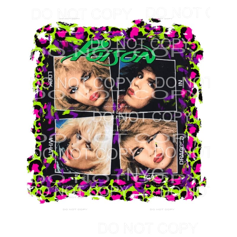 Poison pink green leopard frame Sublimation transfers - Heat