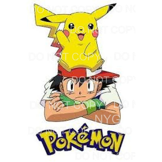 Pokemon Pikachu Ash Ketchum Sublimation transfers - Heat 