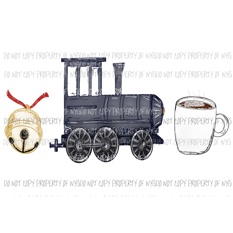 Polar Express Train hot cocoa Christmas bell Sublimation transfers Heat Transfer
