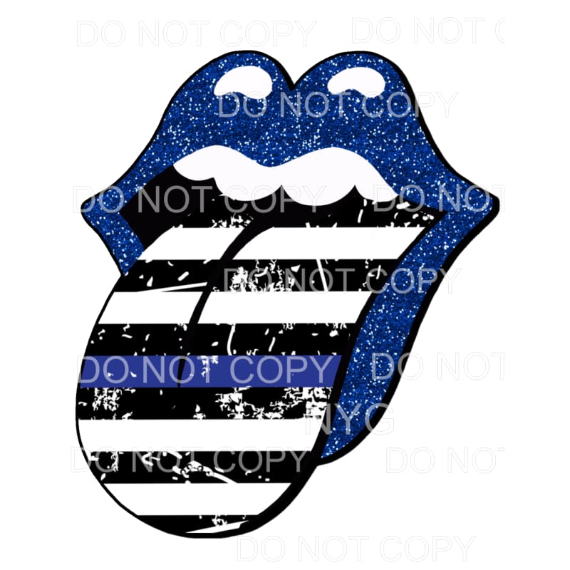 Police Thin Blue Line Rolling Stones Lips #1 Sublimation 