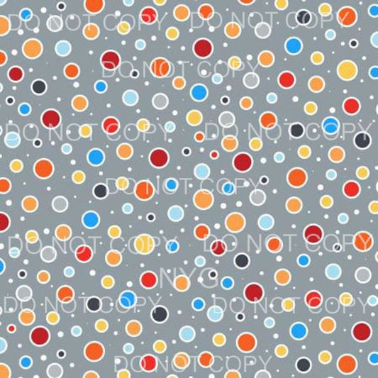 Polka Dots Grey Background Sheet Sublimation transfers - 13 