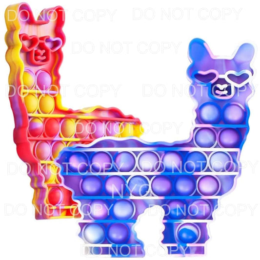 Pop Fidget Toys Llamas Sublimation transfers - Heat Transfer