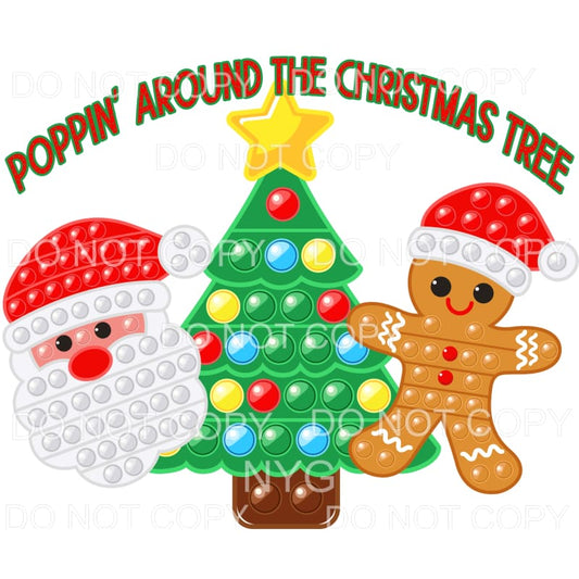 Poppin Around The Christmas Tree Santa Gingerbread Man #1500