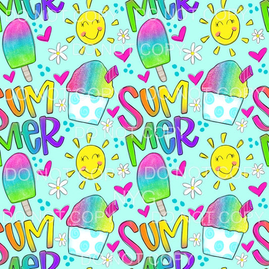 Popsicle Snowcone Sunshine Summer Sheet Sublimation 
