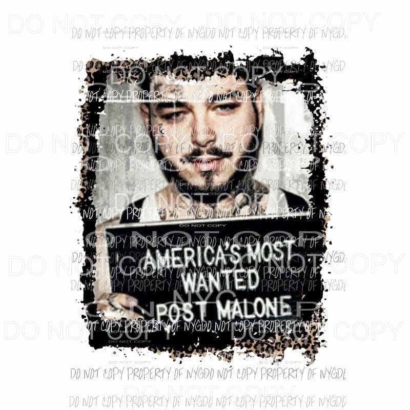 Post Malone #10 Sublimation transfers Heat Transfer
