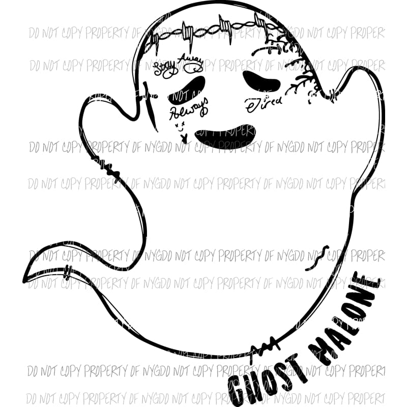 Post Malone Malone Ghost Sublimation transfers Heat Transfer