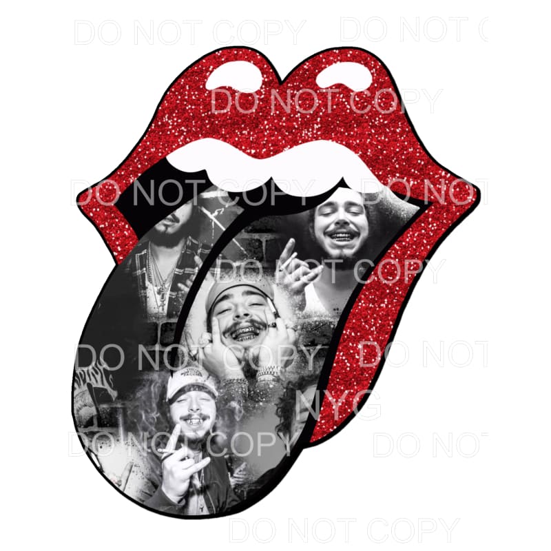 Post Malone Lips Sublimation transfers - Heat Transfer