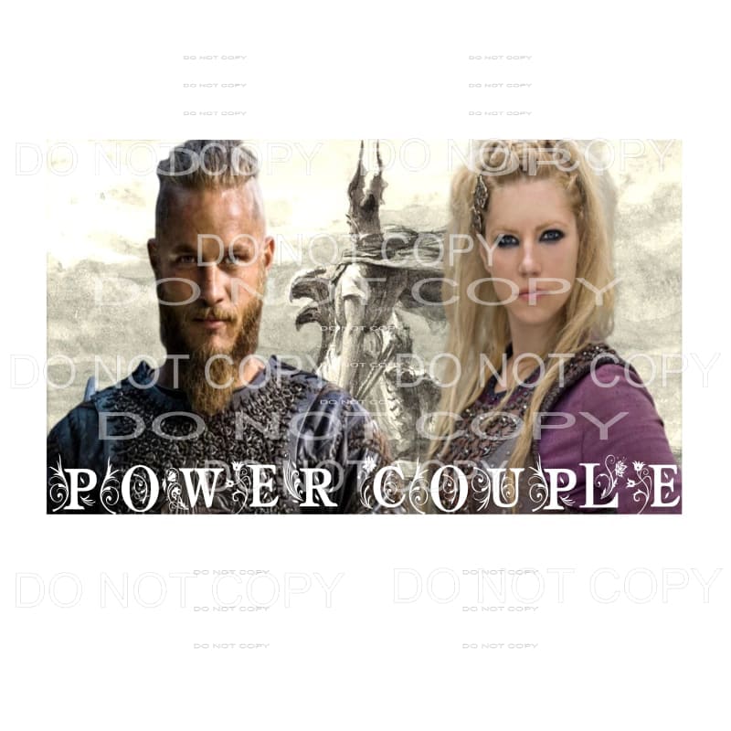 Power Couple Vikings Sublimation transfers - Heat Transfer