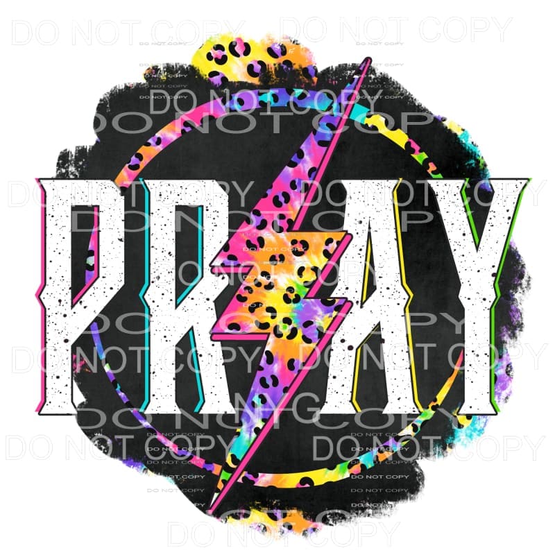Pray Bright Color Tie Dye Leopard Grunge Circle #748 