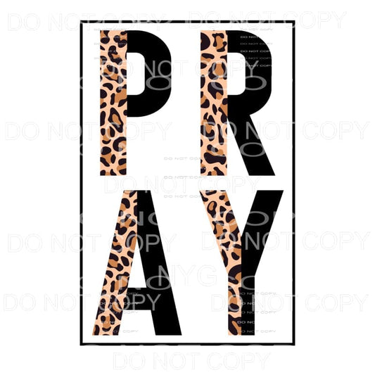 Pray Half Leopard Black Framed #746 Sublimation transfers - 