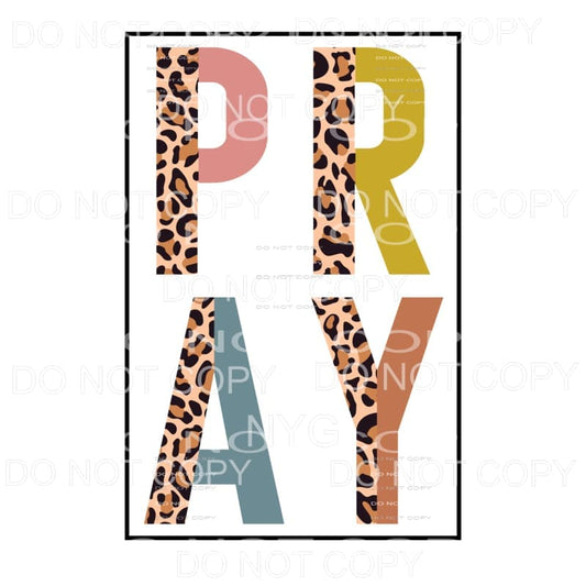 Pray Half Leopard Neutral Framed #747 Sublimation transfers 