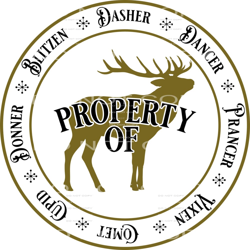 property of reindeer #7507 Sublimation transfers - Heat 