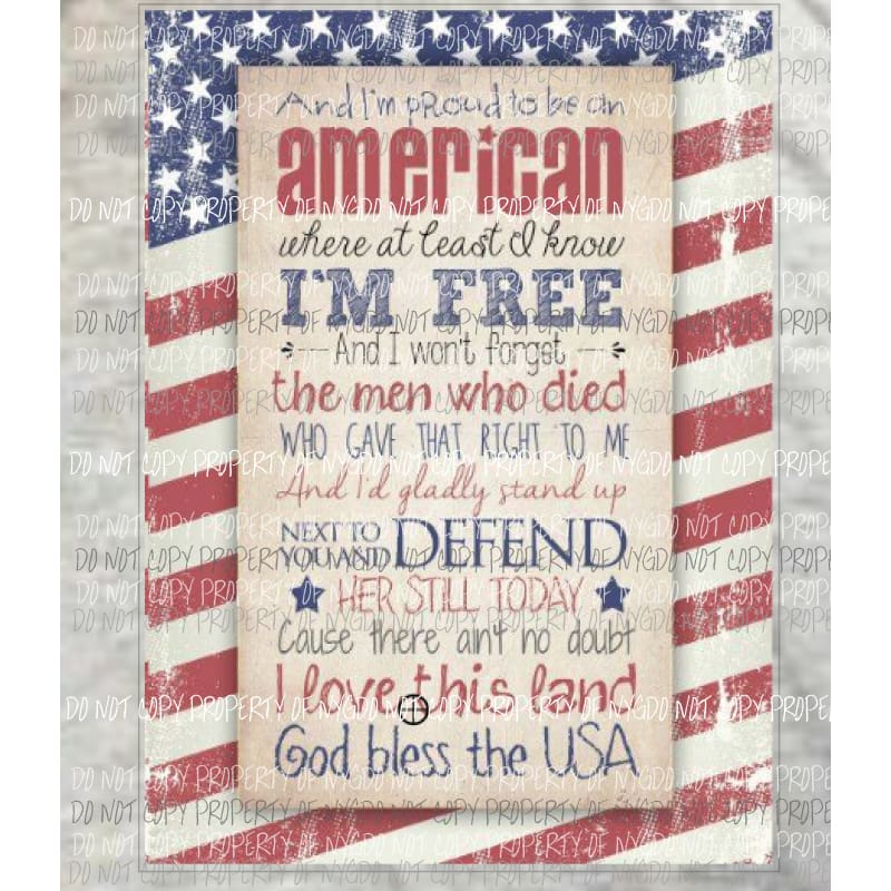Proud American Sublimation transfers Heat Transfer