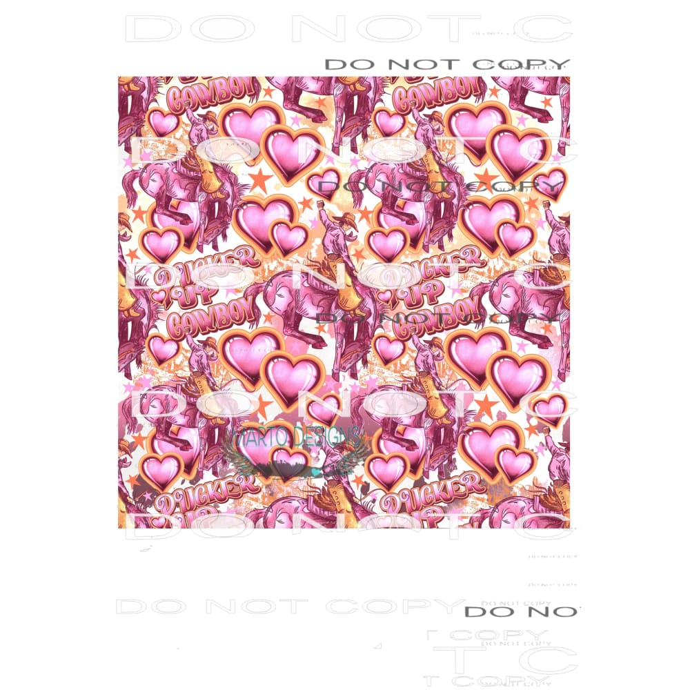 Pucker Up Cowboy #9293 Sublimation transfers - Heat Transfer