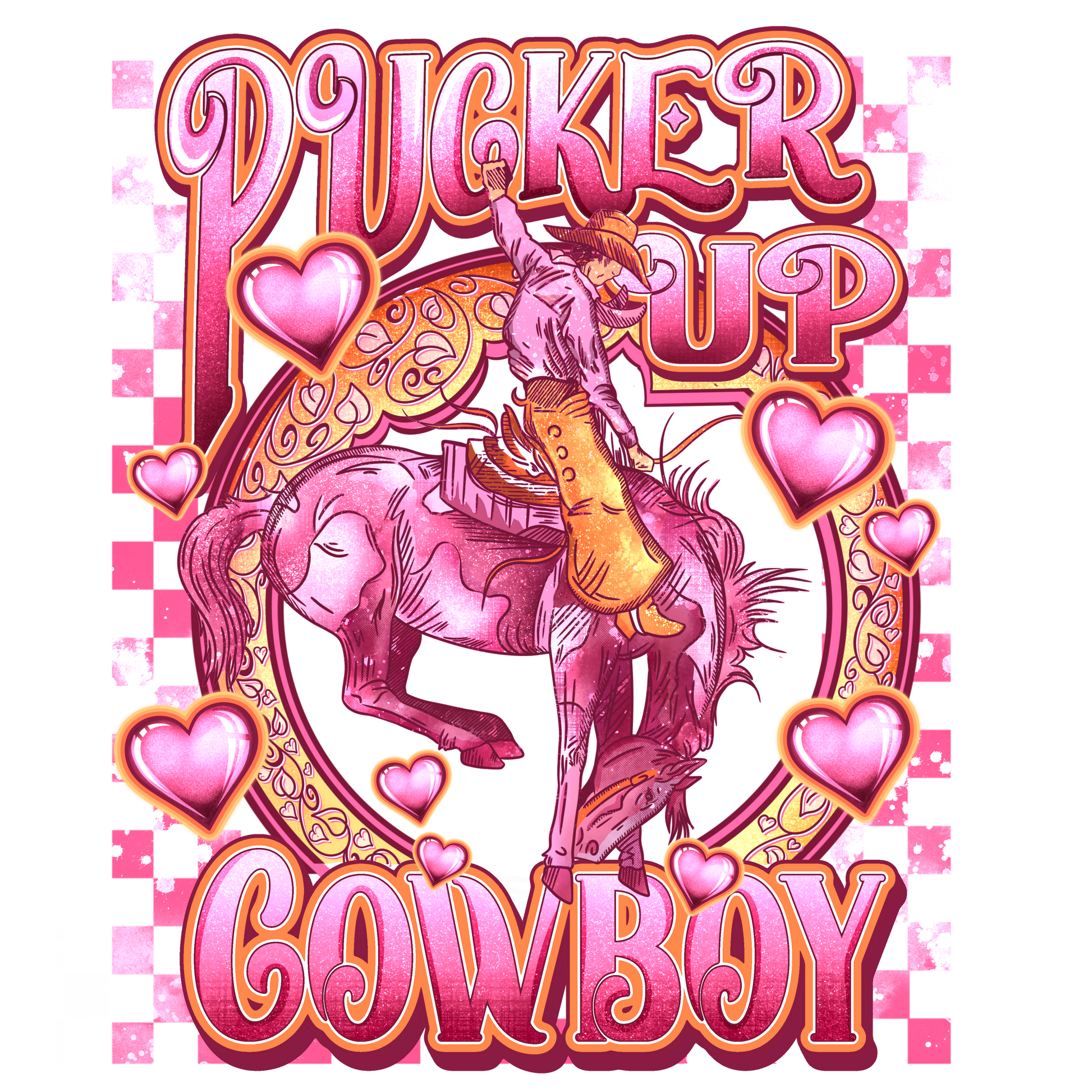 Pucker Up Cowboy #9294 Sublimation transfers - Heat Transfer