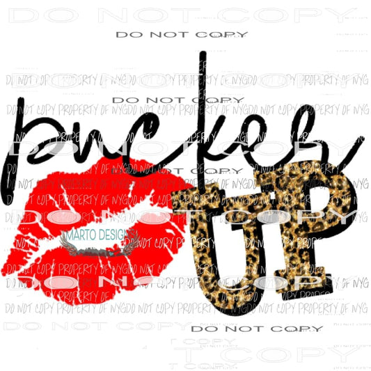 Pucker up Sublimation transfers love valentines day Heat Transfer