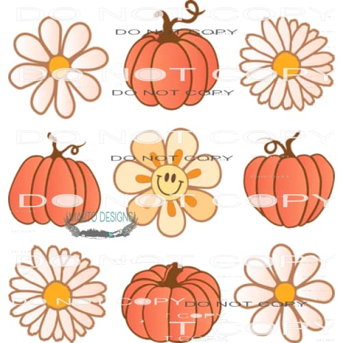 Pumpkin Flowers #6127 Sublimation transfers - Heat Transfer