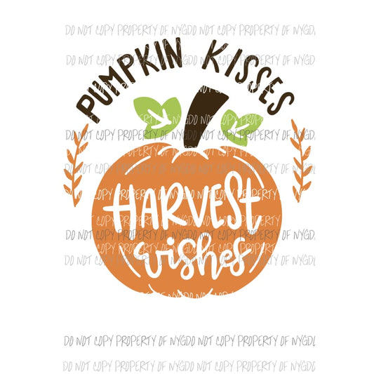 Pumpkin Kisses and Harvest wishes 1 Sublimation transfers Heat Transfer