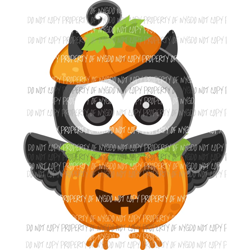 pumpkin owl Sublimation transfers Heat Transfer