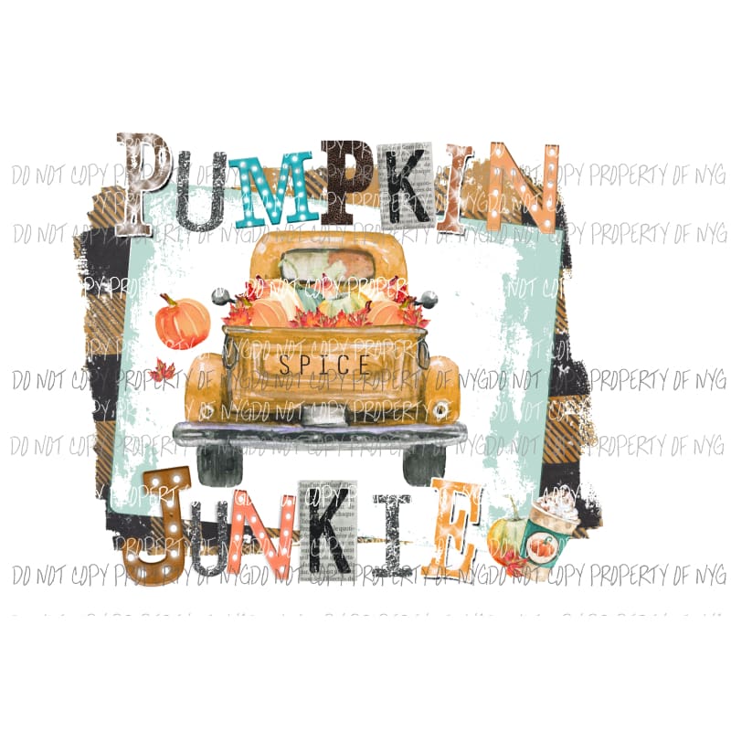 Pumpkin Spice Junkie background Sublimation transfers Heat Transfer