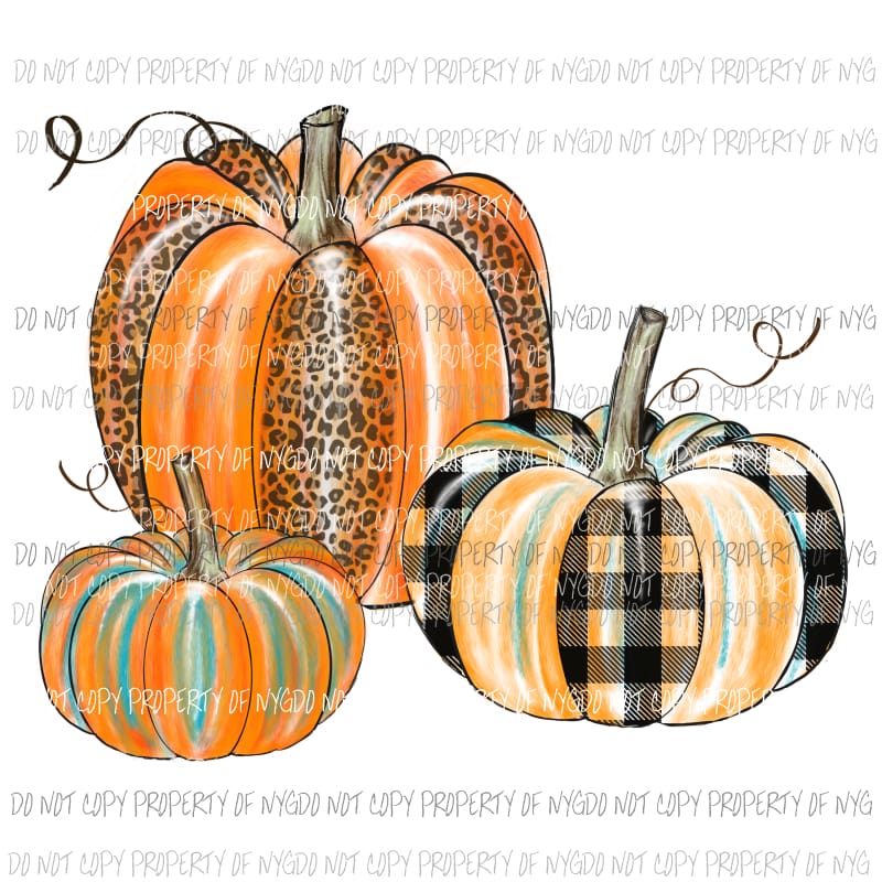 Pumpkin Trio # 6 Sublimation transfers Heat Transfer