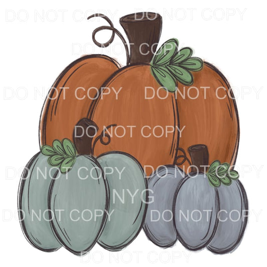Pumpkin Trio Brown and Grey Sublimation transfers - Heat 