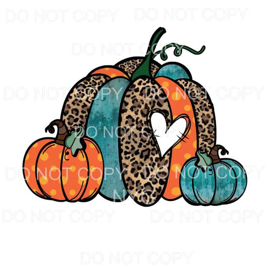Pumpkin Trio Heart Leopard Orange Polka Dot Blue Sublimation