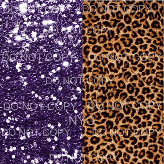 Purple Glitter Leopard Sheet Sublimation transfers - Heat 