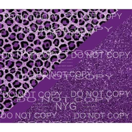 Purple Half Leopard Glitter Background Sheet #1844 