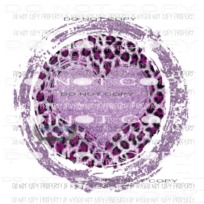 Purple Leopard heart circle Sublimation transfers valentines day love Heat Transfer