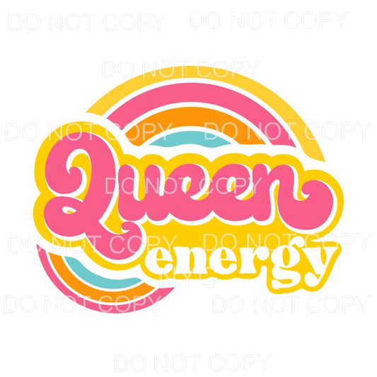 Queen Energy Rainbow Retro Sublimation transfers - Heat 