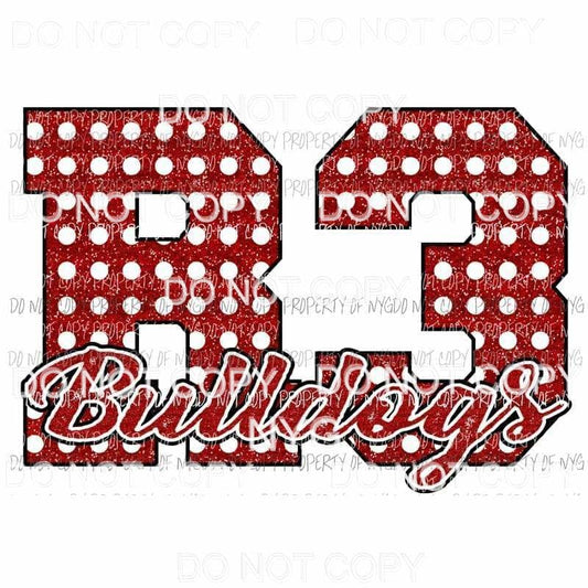 R3 Bulldogs red Sublimation transfers Heat Transfer