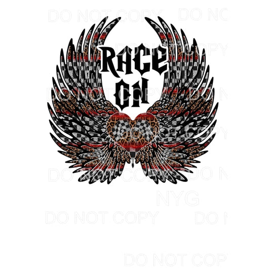 Race On Angel Wings Sublimation transfers - Heat Transfer