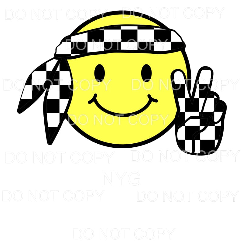 Racing Smiling Face Emoji Sublimation transfers - Heat 