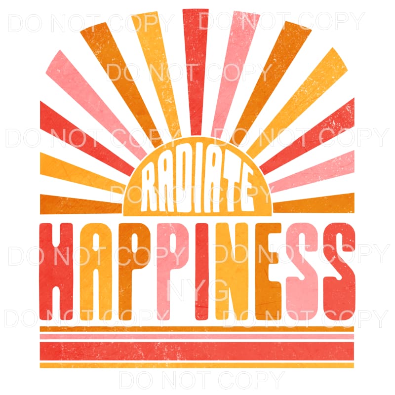 Radiate Happiness Retro Sun Sublimation transfers - Heat 