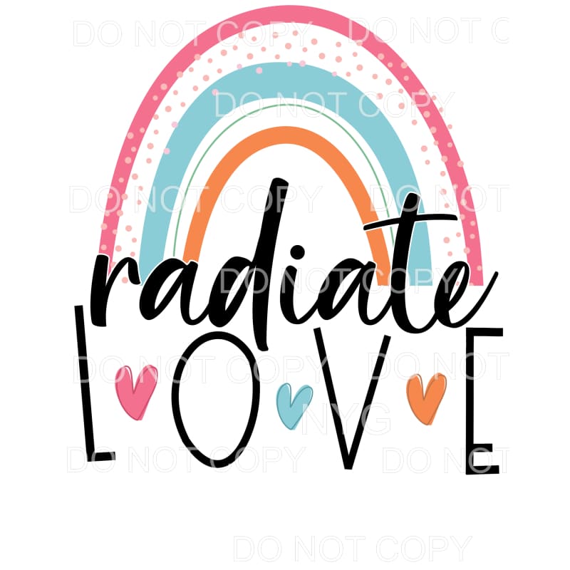 Radiate Love Rainbow Hearts Sublimation transfers - Heat 