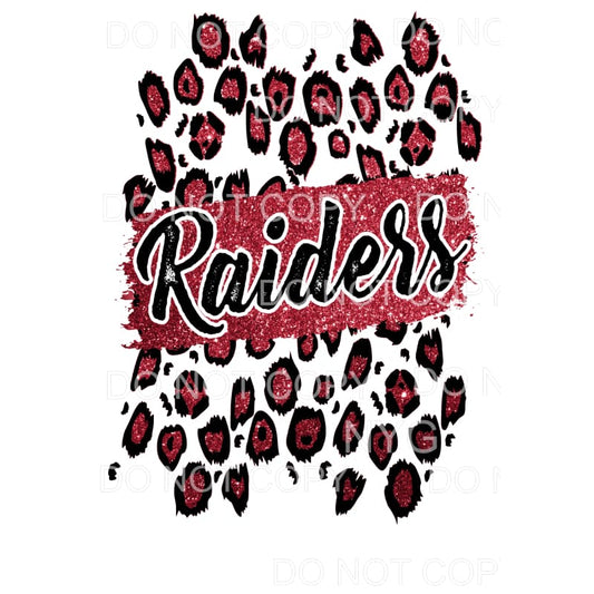 Raiders Leopard red and black Sublimation transfers - Heat 