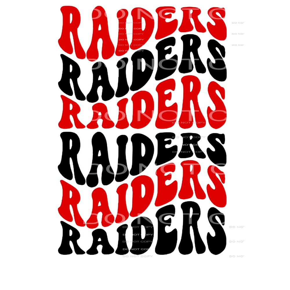 raiders red and black # 9982 Sublimation transfers - Heat 