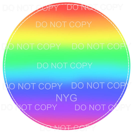 Rainbow Circle Monogram Blank Sublimation transfers - Heat 