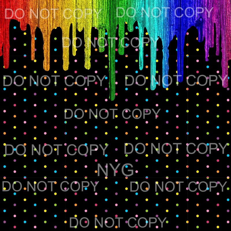 Rainbow Drip Sheet #4 Sublimation transfers - 13 x 9 inches 