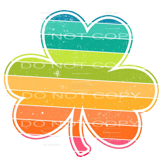 Rainbow Shamrock St Patricks Day #2576 Sublimation transfers