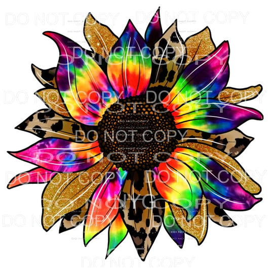 Rainbow Tie Dye Sunflower Leopard Gold Glitter #2114 