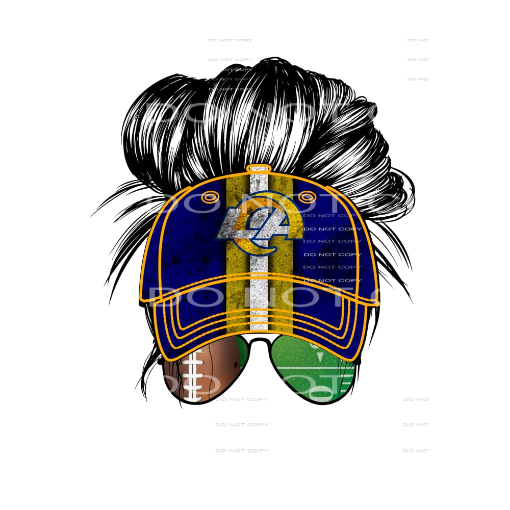 rams messy bun # 9057 Sublimation transfers - Heat Transfer