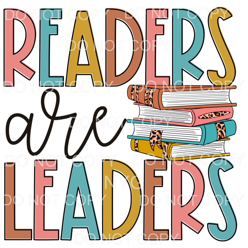 Readers Are Leaders Neutral Color Leopard Stacked Books #645